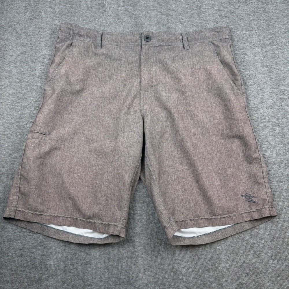 Hybrid Collection Board Shorts Mens 38 Brown Heathered Quick Dry Cargo Pockets